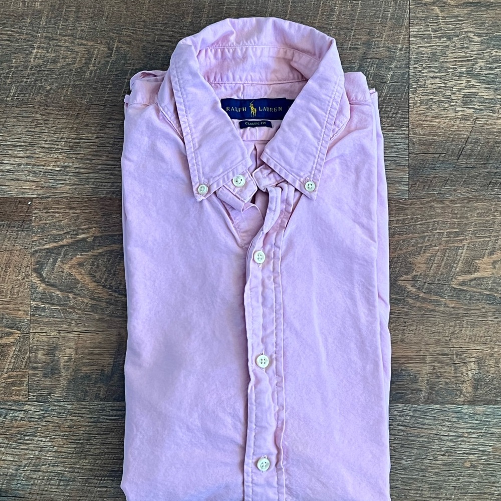 Ralph Lauren Men's Classic Fit Light Pink Button-Down Shirt